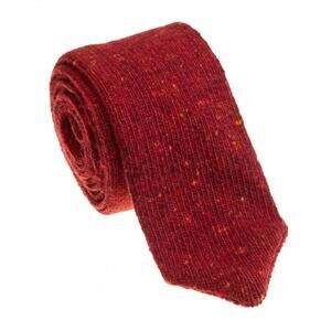 NEW PACIFIC SILK cashmere and wool knit tie in red